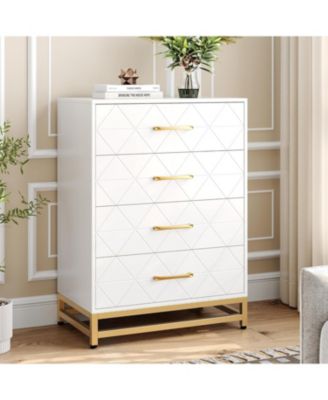 Wooden Dresser for Bedroom, Dressers & Chest of Drawers with 4 Drawer, Wood nightstand for Storage and Organization