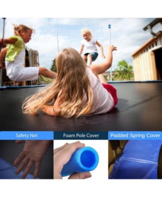 Outdoor Trampoline 8FT–14FT with Safety Enclosure Net & Ladder, ASTM Approved Heavy-Duty Trampoline for Kids & Adults