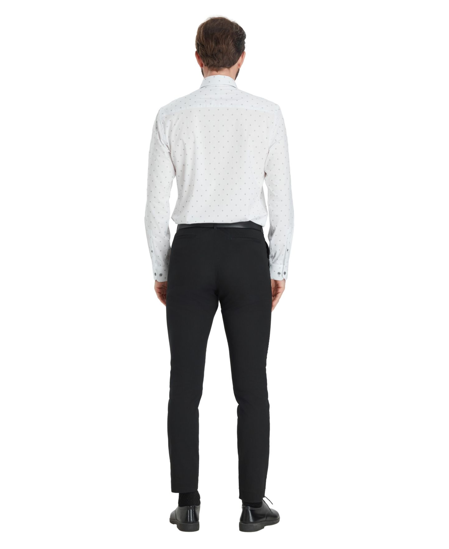 Мужская рубашка Alfani Slim-Fit Geometric Pattern Dress Shirt, цвет: Белый — фото 6