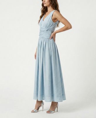 Women's Knot Detail V-Neck Dress