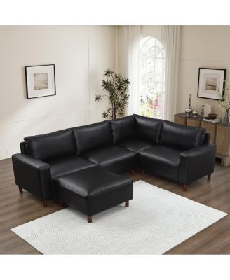 Modern Luxury 5-Piece Modular Sectional Sofa with Ottoman