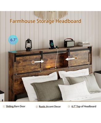 Metal Bed Frame w/Charging Station - No Box Spring Needed