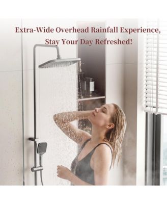 3-Spray Rain Shower Faucet 2.5 GPM & Handheld Combo Kit, 10.63 in. Rain Head