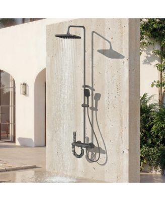 3-Spray Rain Shower Faucet 2.5 GPM & Handheld Combo Kit, 10.63 in. Rain Head