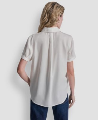 Women's Print Rolled Short-Sleeve Shirt