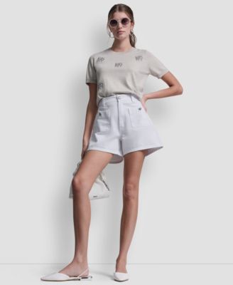 Women's Embellished Logo Crew Neck Sweater