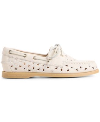 Women's Authentic Embroidered Perforated Round Toe Boat Shoes