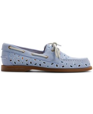 Women's Authentic Embroidered Perforated Round Toe Boat Shoes