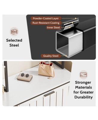 Hall Tree Coat Rack - Flip-top Shoe Cabinet, 5 Storage Compartments, Cushioned Bench, 4 Hooks for Entryway, Hallway