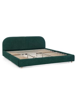 Streamdale King Size Upholstered Bed Frame with Curved Headboard & Drawer Storage