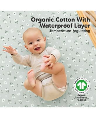 2pk Soothe Waterproof Fitted Crib Sheets for Girl, Boy, 100% Soft Cotton Crib Mattress Protector Sheet