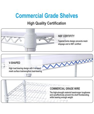 6-Tier Metal Wire Shelving Unit, Heavy Duty Adjustable Storage Rack with Wheels, Shelf Liners, 6000lbs Capacity for Commercial Grade