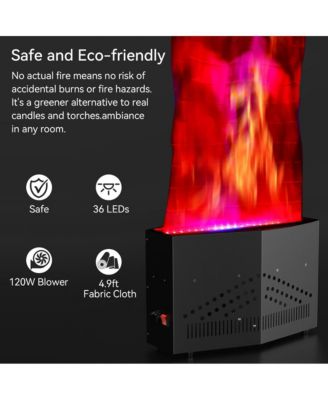 120W Realistic Flame Effect Light - 5ft Safe LED Fire for Halloween & Stage Decor