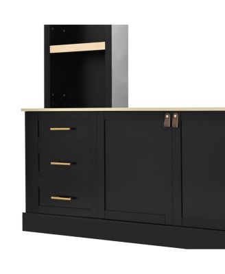  Farmhouse 4-Piece Entertainment Center Wall Unit