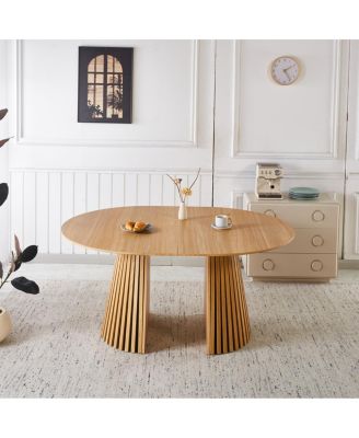 5pcs Dining Set, Metal Leg Table, Mid-century MDF Top, Pedestal Table