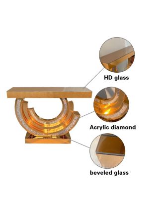Crushed Diamond Mirrored Console Table