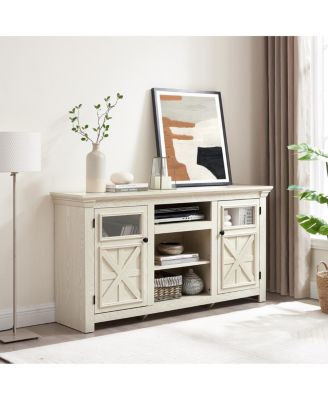 Farmhouse Barn Door TV Stand Media Console