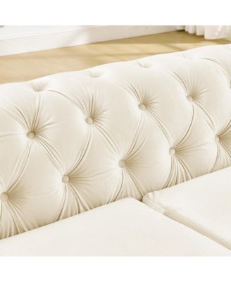 84.6" 3 Seater Mid Century Modern Chesterfield Sofa