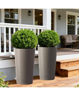  2 Pack 21.7" Tall Square Planters for Indoor/Outdoor Plants