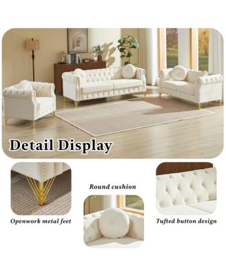 Velvet Fabric Customizable Armrest Sofa