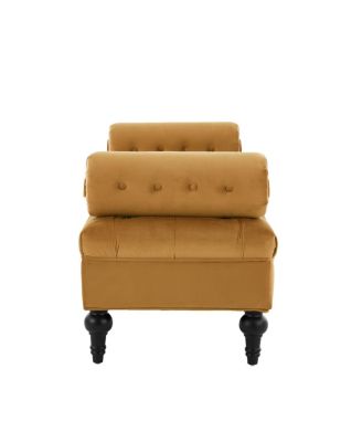 Velvet Upholstered Bench with 2 Pillows for Bedroom, Living Room, Entryway