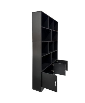 10 Cube 3 Door Wood Modern Storage Organizer Bookshelf