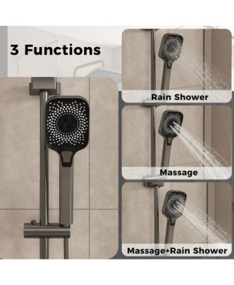 Adjustable Height 4-In-1 Shower System With LED Temperature Display