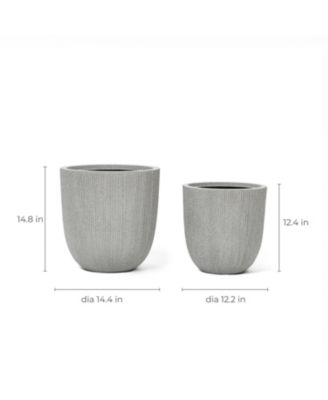 2-Piece Tapered Round Plastic Planters Set