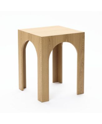 Set of Three Oak Finish Nesting Side Tables, Durable Manufactured Wood for Living Room