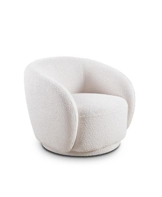 Swivel Boucle Upholstered Accent Barrel Chair