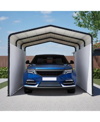 10x15 FT Metal Carport with Waterproof Cloth & Steel Roof