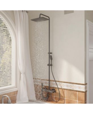 3-Spray Shower Faucet 2.5 GPM with Piano Button Diverter, Hand Shower and LED Temperature Display