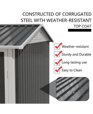 9.5 x 6.7 FT Metal Garden Shed for Patio Backyard Tools House Storage