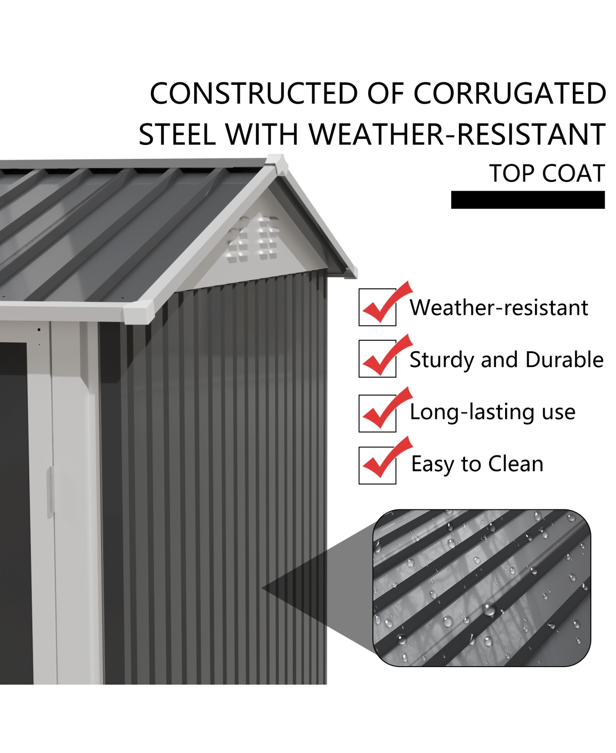 Streamdale Furniture 9.5 x 6.7 Ft Metal Garden Shed for Patio Backyard Tools House Storage