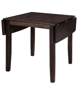 3-Piece Wood Drop Leaf Breakfast Nook Dining Table Set, Espresso