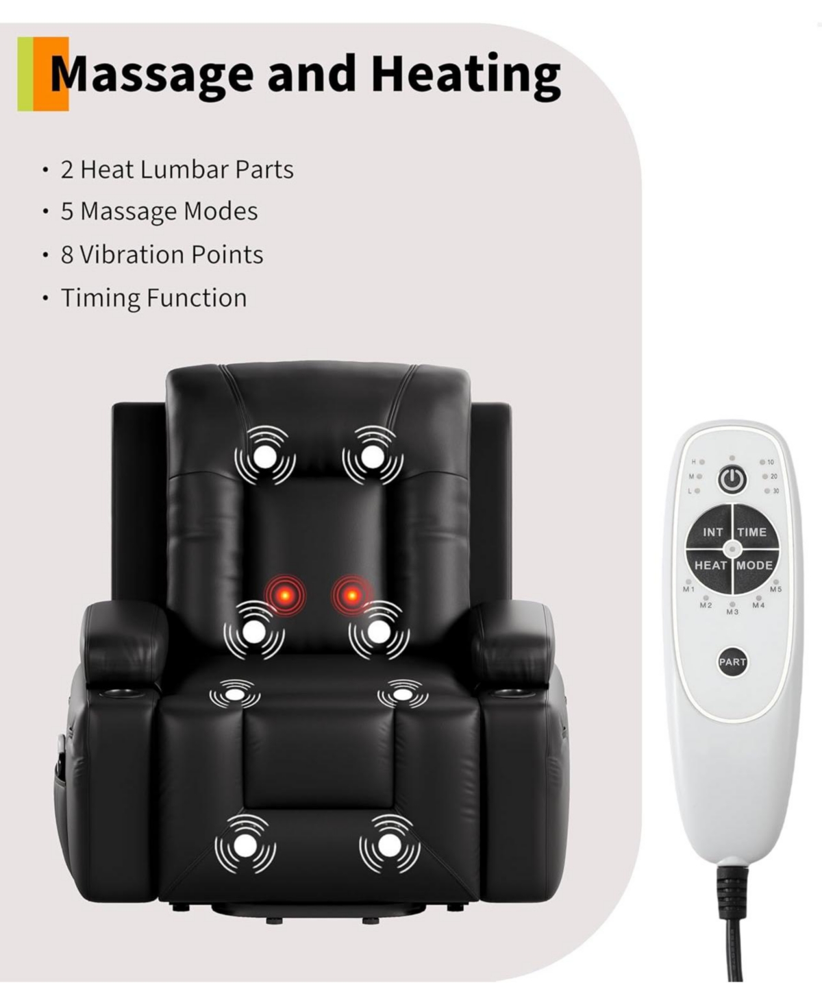 gaomon Oversized Power Lift Recliner Chair - Heat and Massage