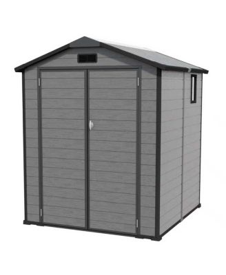 6x6 FT Plastic Outdoor Storage Shed - Lockable Resin Tool Shed