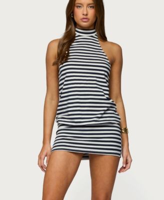 Women's Milah Striped Halter Neck Mini Dress
