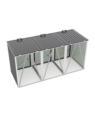  Garbage Bin Shed for 3 Cans, Lockable, Waterproof