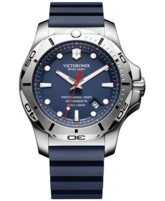 Victorinox Men s Swiss I.N.O.X. Professional Diver Blue Rubber Strap Watch 45mm 241734.1 Macy s