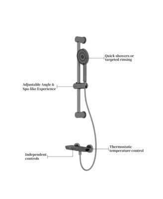1-Spray Adjustable Height Shower Faucet 2.5 GPM with Piano Button Control and Aluminum Valve