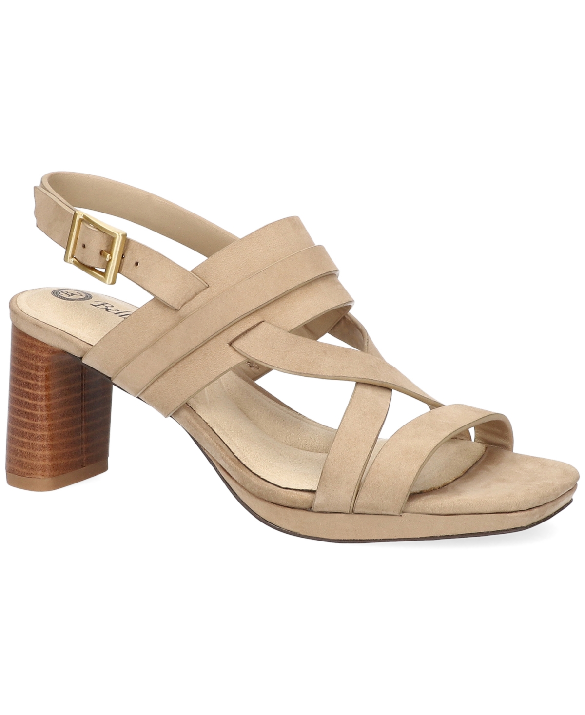 Bella Vita Women's Desoto Square Toe Sandals - Natural Leather-image