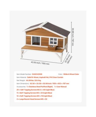 Insulated Cat House with Large Platform, Waterproof Winter Shelter for Indoor & Outdoor Cats