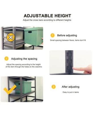 5-Tier Storage Rack, Heavy-Duty Metal Shelving Unit with Adjustable Shelves for Garage, Warehouse and Commercial Use