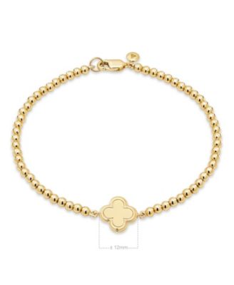 Clover Beaded Ball Bracelet in Gold Plated Sterling Silver