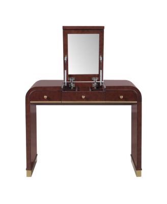 Classic Wood Vanity Desk with Flip Mirror, 3-in-1 Dressing Table