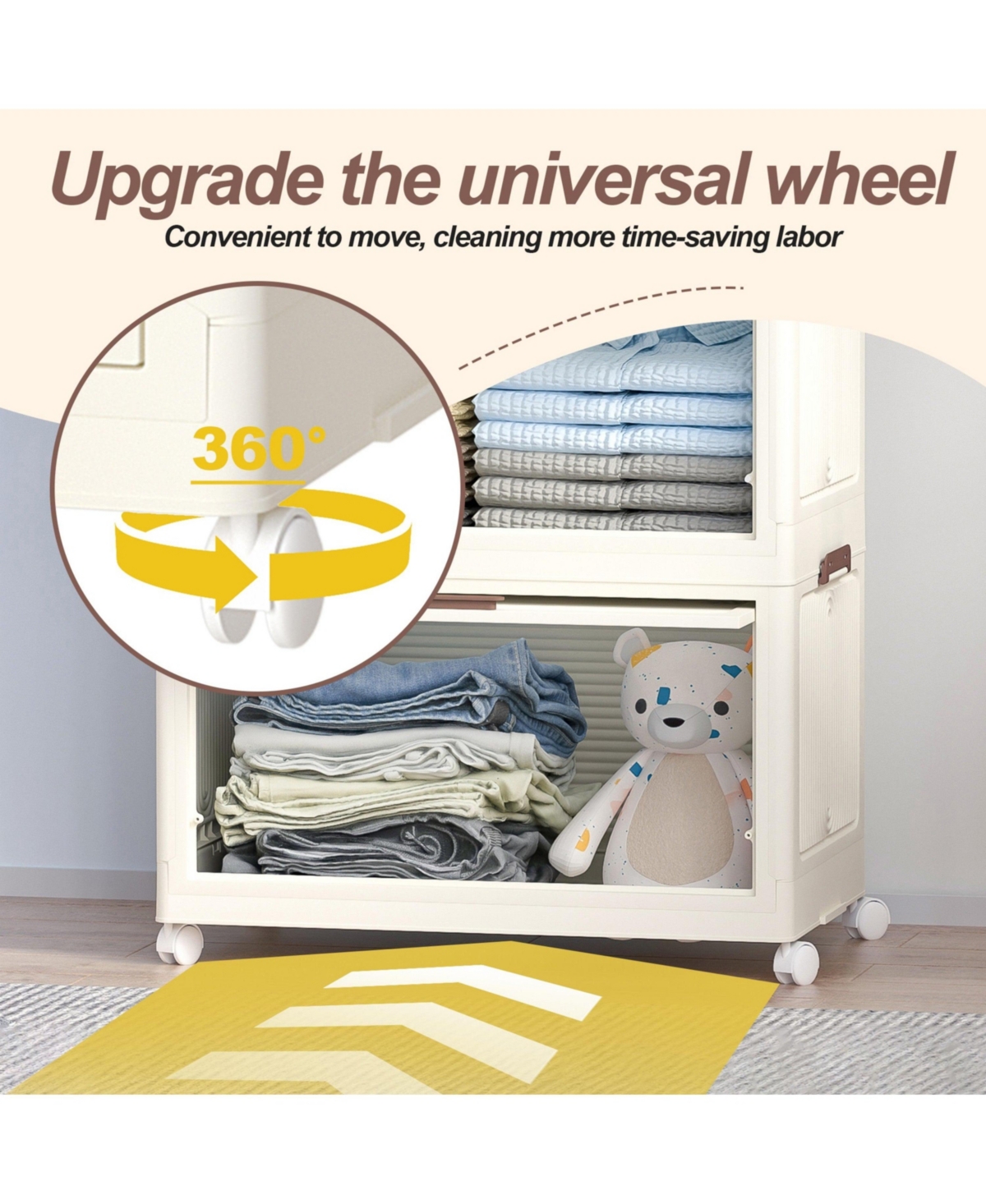 Boyel Living Portable Wardrobe Closet with Magnetic Doors, 4 Cubes, Hanging Rod & 10 Hangers, White