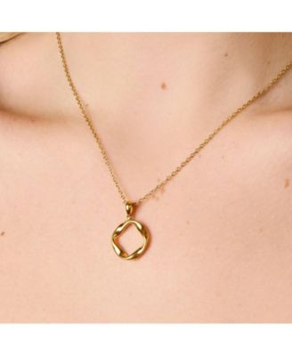 Sam Twisted Infinity Pendant Necklace in 14k Gold Finish