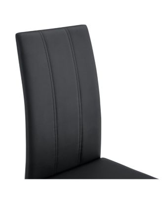 2-Pack PU Upholstered Dining Chairs - Modern High-Back Side Chairs