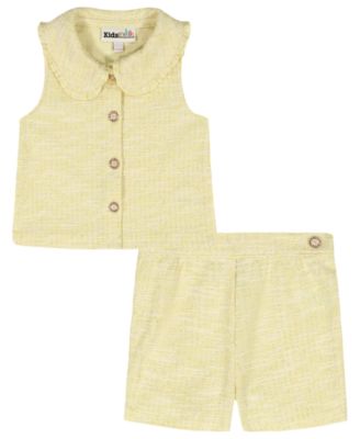 Girls' 2T-6X Sleeveless Knit Vest and Shorts, 2-Piece Set
